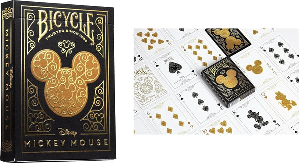 Disney Collector's Bundle: 6 Decks Bicycle Playing Cards - Black & Gold Mickey, Classic Mickey, Princess Pink/Navy, Villains Green/Purple.