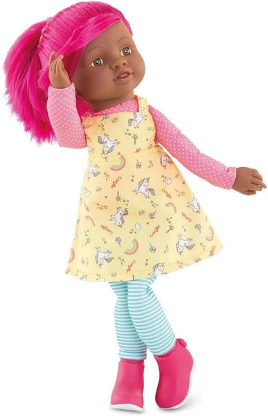 Corolle Rainbow Doll Céléna Soft Body Rag Doll - Easy-to-Style Long, Silky Hair, Vanilla-Scented, 16 Inches