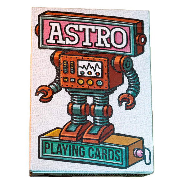Kings Wild Project Astro Luxury Playing Cards, Poker Size, Custom Index, Retro Robots Sci-fi Inspired Collectible Deck