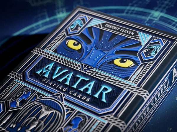 theory11 Avatar Premium Playing Cards, Poker Size Custom Index, Pearlescent Blue and Silver Foil Tuck Box