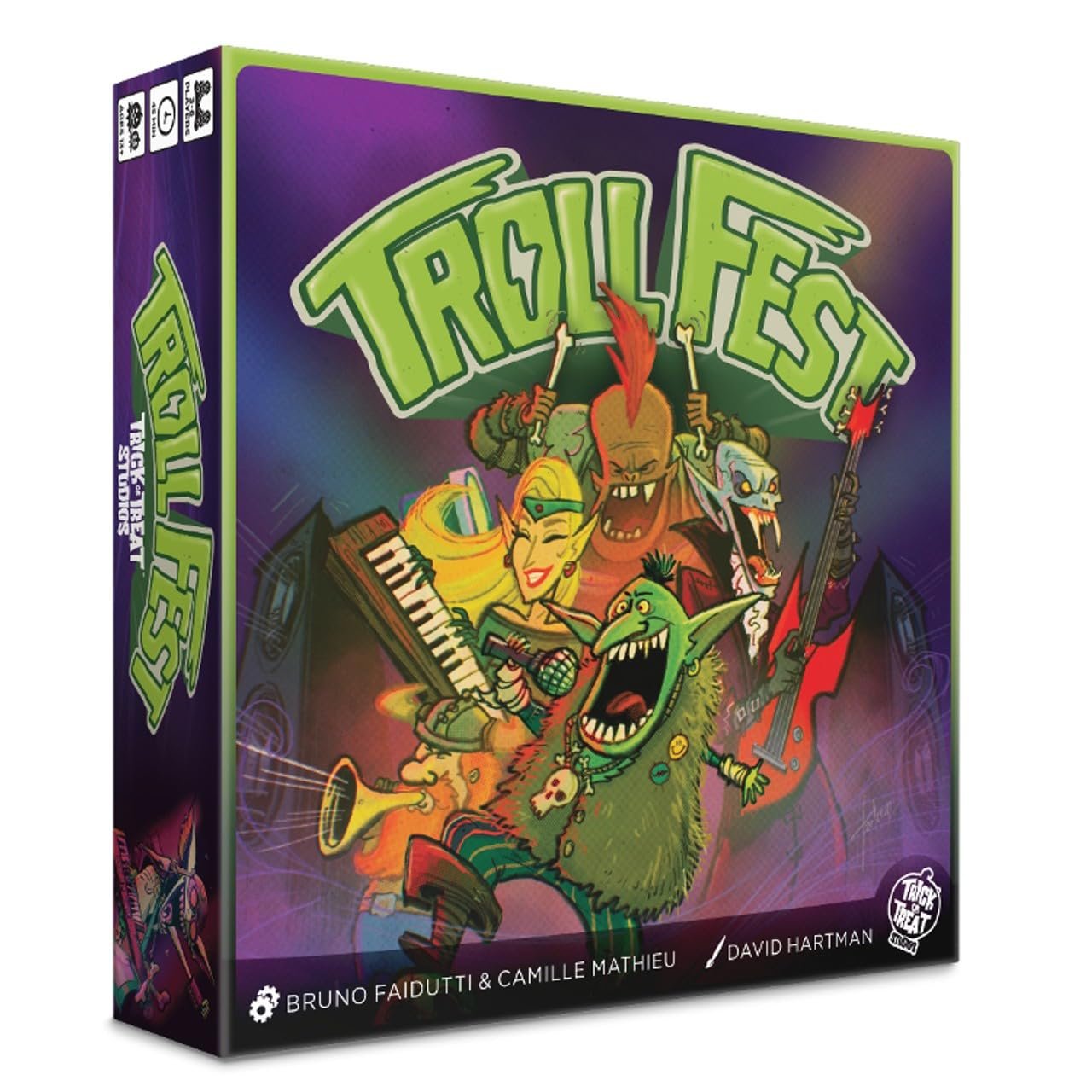 Trick Or Treat Studios TrollFest Board Game - Fantasy Rock Band Strategy Game, Designed by Bruno Faidutti & Camille Mathieu, 3-6 Players Ages 14+
