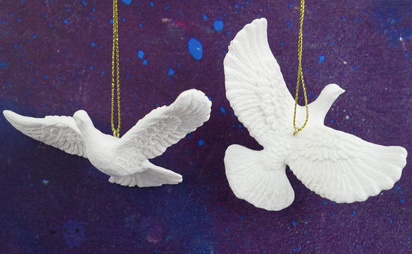 Kurt Adler 4.5" Resin Friendship Dove Ornament Set of 2