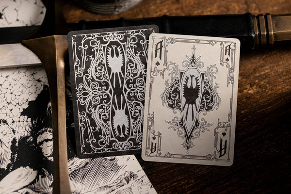 Kings Wild Project Frazetta Drawings Luxury Playing Cards - Standard Edition, Frank Frazetta Art Deck, Collectible, Poker Size, Custom Index & Silver Foil Finish