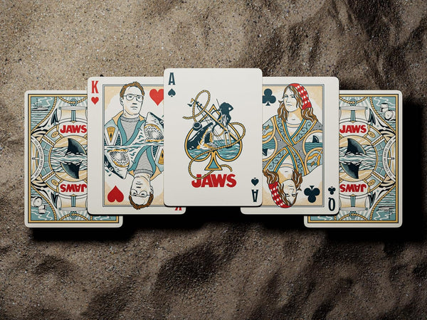 theory11 Jaws 50th Anniversary Playing Cards, Premium Poker Deck, Collectible 52-Card Set with Custom Artwork, Embossed Tuck Box