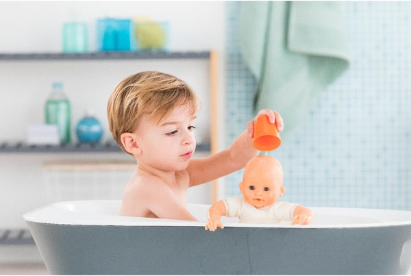 Corolle Bebe Bath Marin Baby Doll - 12" Soft-Body with Rubber Frog Toy, Safe for Water Play in Bathtub or Pool, Vanilla-Scented - for Kids sges 18 Months and up