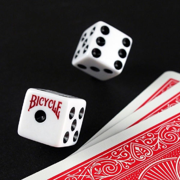 Bicycle Standard Dice 120-Pack (Twelve 10-Packs) – Bulk 16 mm White & Black Six-Sided D6 Dice for Classrooms, Events, Clubs & Board Games