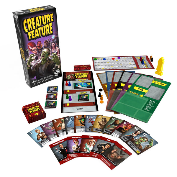 Trick Or Treat Studios Richard Garfield’s Creature Feature - Monster Themed Movie Agent Bluffing Board Game, 3-6 Players Ages 14+