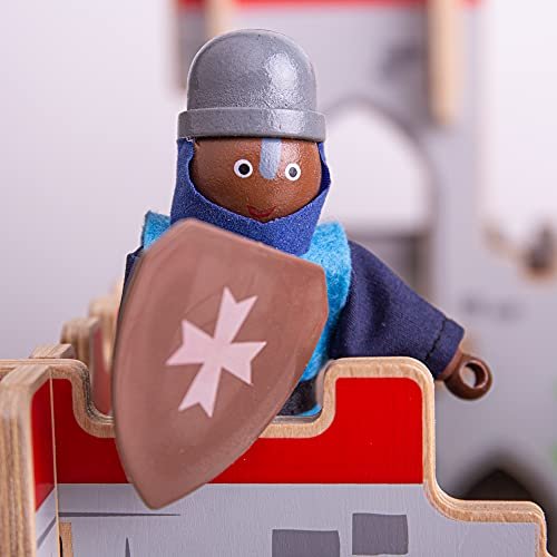 Bigjigs Toys Medieval Wooden Toy Knights - 4 Knights Doll Playsets, Ages 3+