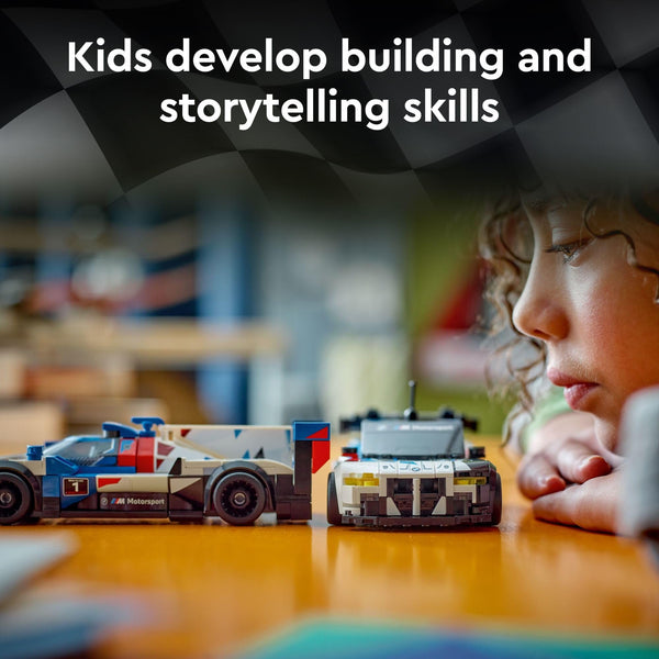 LEGO Speed Champions BMW M4 GT3 & BMW M Hybrid V8 Race Cars, BMW Toy for Kids with 2 Buildable Models and 2 Driver Minifigures, Car Toy Birthday Gift Idea for Boys and Girls Ages 9 and Up, 76922