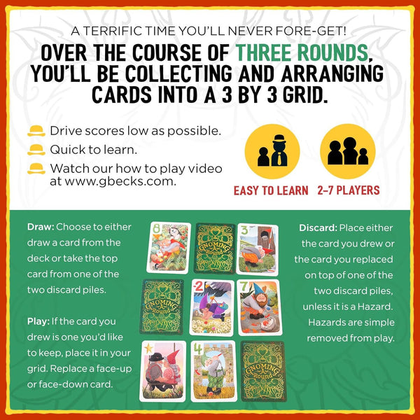 Grandpa Beck's Games Gnoming A Round | Fun Family Card Game | Enjoyed by Kids, Teens, & Adults | from The Creators of Cover Your Assets - 2-7 Players, Ages 7+