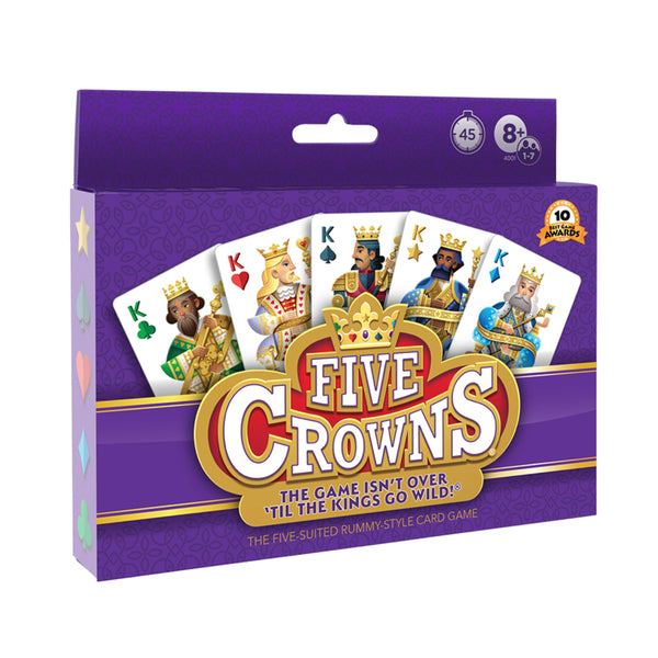 PlayMonster Five Crowns – Card Game for Kids and Adults, Travel and Family Game Night Favorite, The Game isn’t Over Until the Kings Go Wild, 5 Suited Rummy Style Card Game, 1-7 Players, Ages 8+