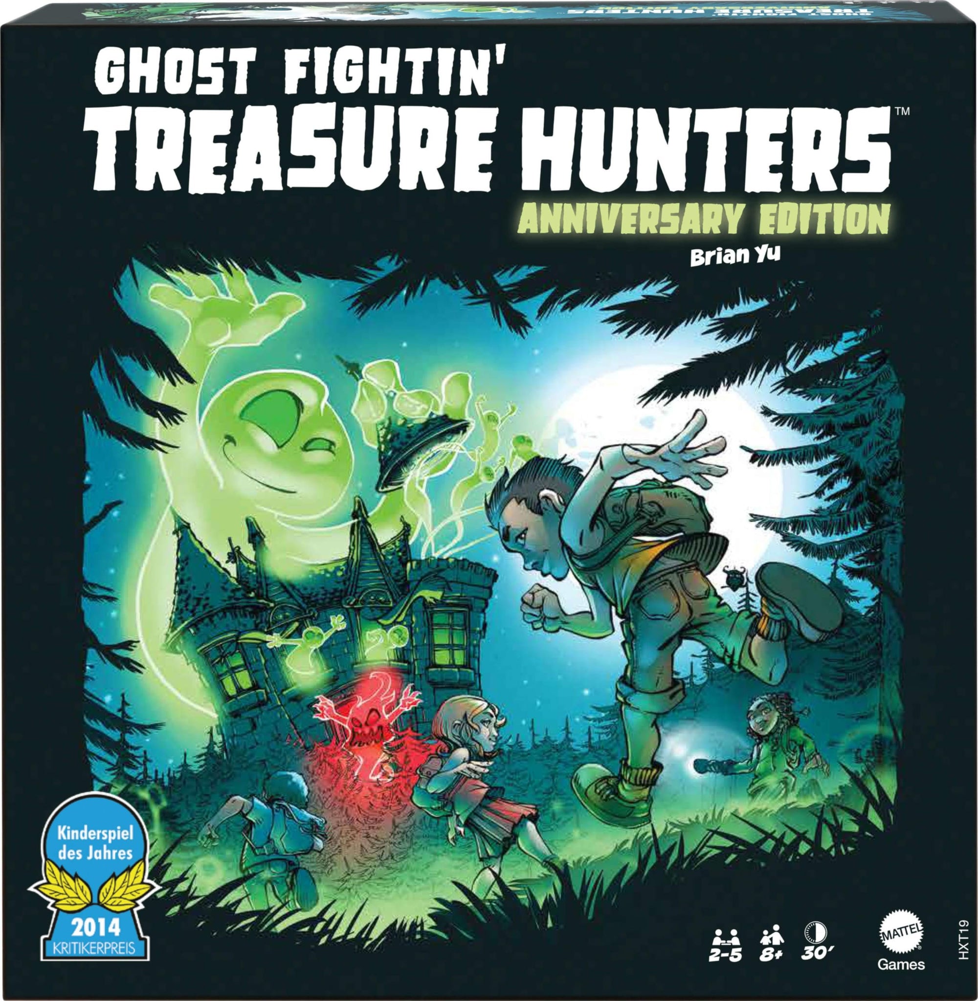 Mattel Games Ghost Fightin’ Treasure Hunters Anniversary Edition Board Game, Cooperative Family Game with 2 Ways to Play Including a One vs. All Mode, 2-5 Players Ages 8+