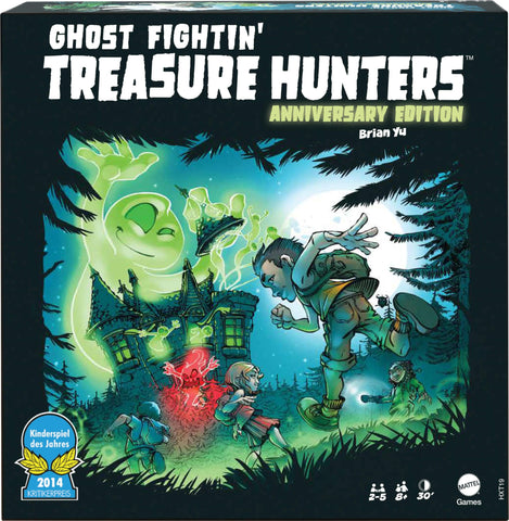 Mattel Games Ghost Fightin’ Treasure Hunters Anniversary Edition Board Game, Cooperative Family Game with 2 Ways to Play Including a One vs. All Mode, 2-5 Players Ages 8+