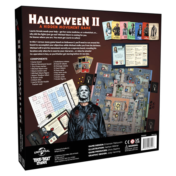 Trick Or Treat Studios Halloween 2 Board Game - Hidden Movement Strategy Game Inspired by Halloween II, Suspenseful Gameplay, 2-4 Players, Ages 14+