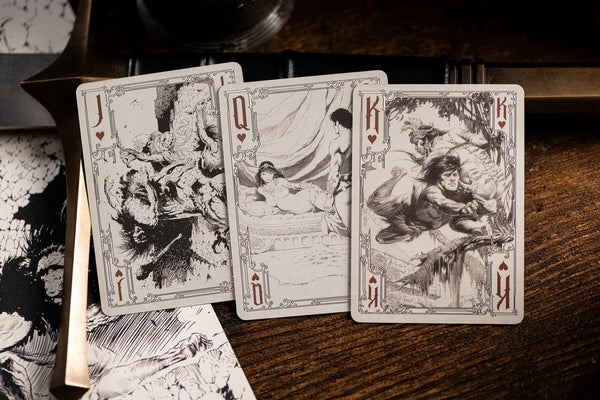 Kings Wild Project Frazetta Drawings Luxury Playing Cards - Standard Edition, Frank Frazetta Art Deck, Collectible, Poker Size, Custom Index & Silver Foil Finish