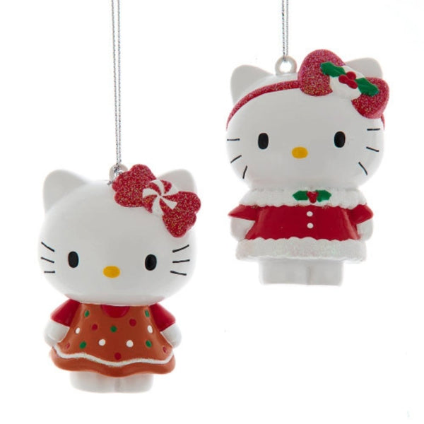 Kurt S. Adler 3.5" Hello Kitty Christmas Ornaments Officially Licensed Holiday Christmas Dress 2-Piece Set
