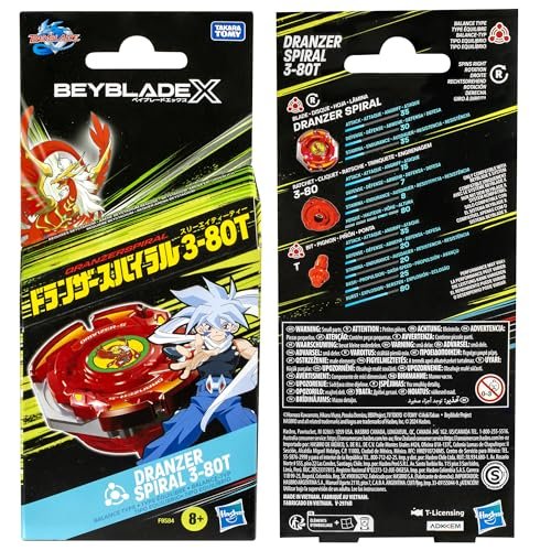 BEYBLADE X Dranzer Spiral 3-80T Anniversary X-Over Balance Type Right-Spinning Top and Launcher; Battling Top Toys for Ages 8+