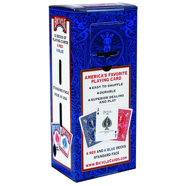 Bicycle Standard Playing Cards, Poker Size Standard Index, 12 Pack (6 Blue, 6 Red)