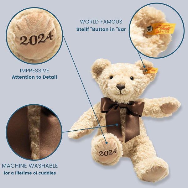 Steiff Cozy Year Bear 2024, Teddy Bear Plush Stuffed Animal Toy, 13"