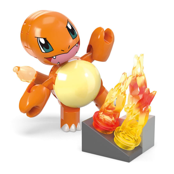MEGA Pokémon Charmander's Fire-Type Spin Building Toys Set with 81 Pieces, 1 Poseable Character and Motion, Ages 6+