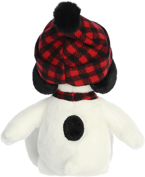 Aurora Festive Peanuts 2 Piece Plaid Plush Bundle, 10 inch Snoopy and 6 inch Woodstock