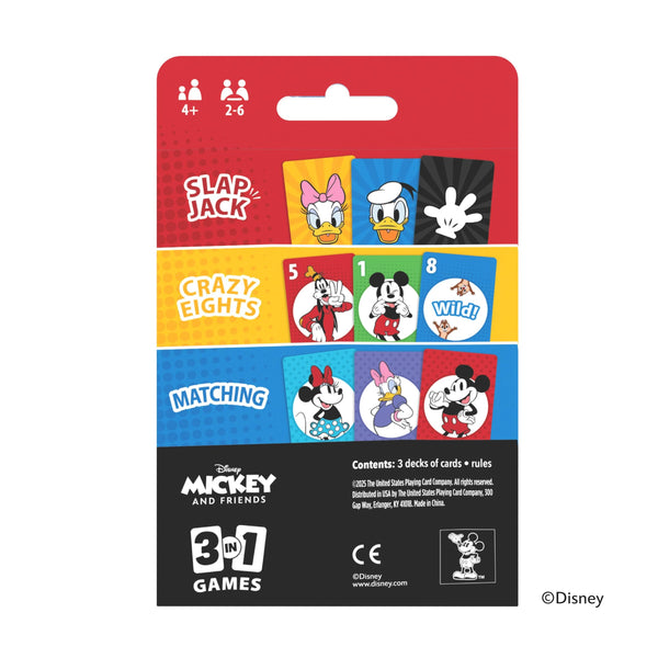 Bicycle Disney Games Bundle: 3 in 1 Mickey Card Games, 3 in 1 Pixar Card Games, and Disney Pixar Forks: Plays Like Spoons, Includes 7 Different Games
