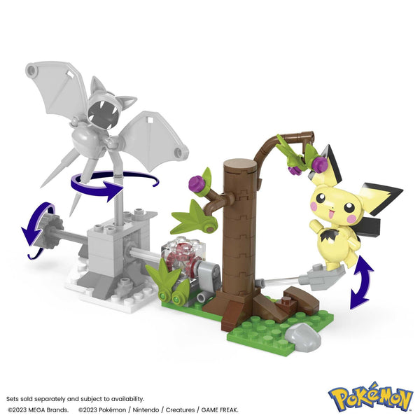 MEGA Pokémon Action Figure Building Toys Set, Pichu's Forest Forage with 84 Pieces, Motion and 1 Poseable and Buildable Character, Ages 6+