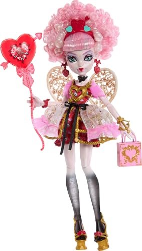 Monster High Scary Sweet Birthday Cupid Asteria Doll in Party Dress With Balloon & Gift