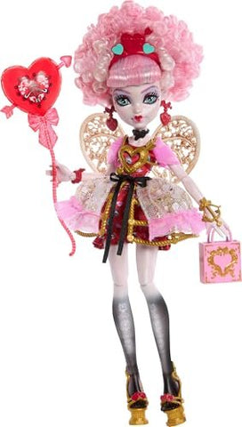 Monster High Scary Sweet Birthday Cupid Asteria Doll in Party Dress With Balloon & Gift