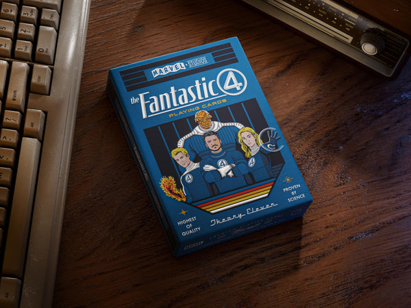 theory11 Marvel Fantastic Four Premium Playing Cards, Poker Size Standard Index, Retro Futuristic Design, Embossed Tuck Box, Luxury Collectible Deck