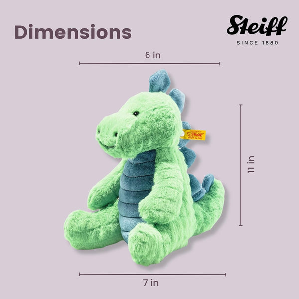 Steiff Dixi Triceratops, Premium Triceratops Stuffed Animal, Triceratops Toys, Stuffed Triceratops, Triceratops Plush, Dinosaur Stuffed Animal for Girls Boys and Kids, Soft Cuddly Friends (Blue, 11")