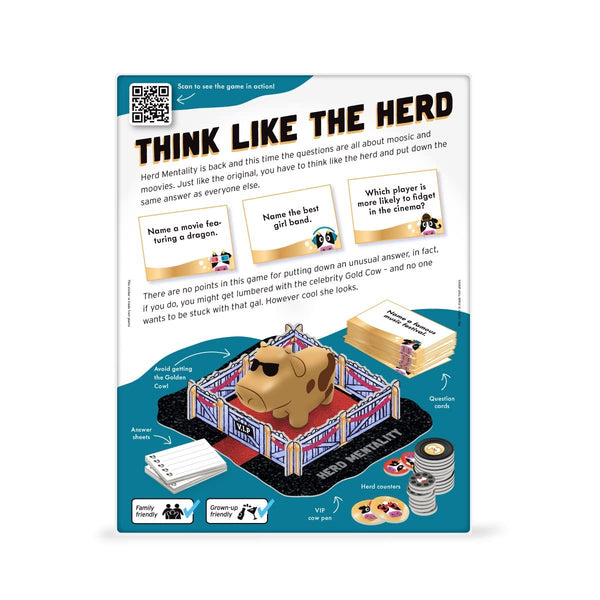 Big Potato Games - Herd Mentality Moosic & Moovies - Whatever You Do, Don't Stand Out - The Udderly Hilarious Family Party Game, 4-20 Players, Ages 10+