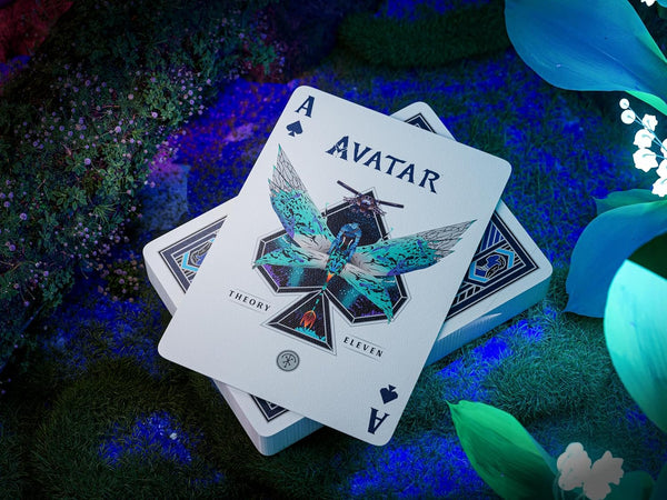 theory11 Avatar Premium Playing Cards, Poker Size Custom Index, Pearlescent Blue and Silver Foil Tuck Box