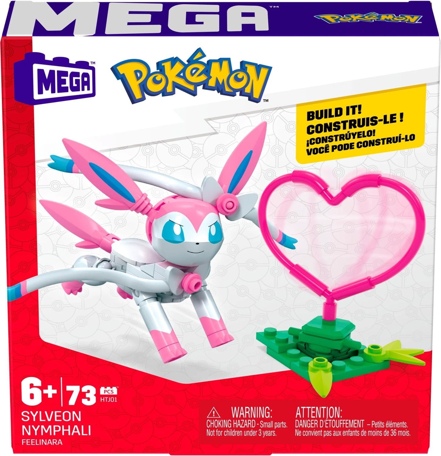 MEGA Construx Pokémon Sylveon Nymphali 73 Piece Power Pack Set (HTJ01), Ages 6+