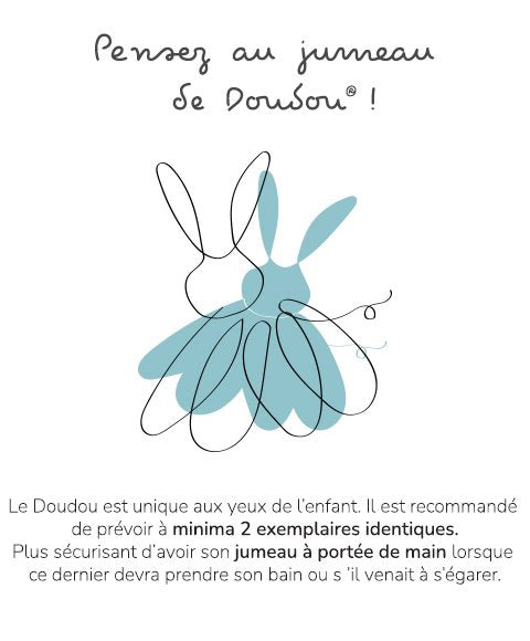 Doudou et Compagnie Bunny Comfort Blanket with Flower Gift Box, White Bunny Security Blanket Plush, 10 cm / 3.9 in, Soft Baby Lovey for Newborns