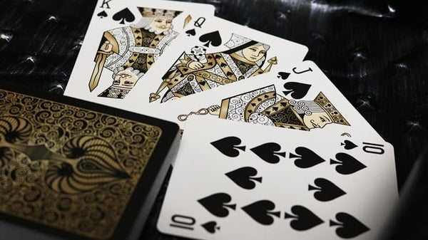 Bicycle Playing Cards 6 Deck Aureo Black Collector's Bundle with Gold Foil Tuck Box.