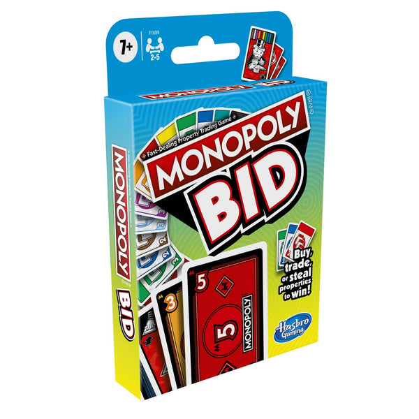 Hasbro Gaming Monopoly Bid Game, Quick-Playing Card Game for 4 Players, Game for Families and Kids Ages 7 and Up