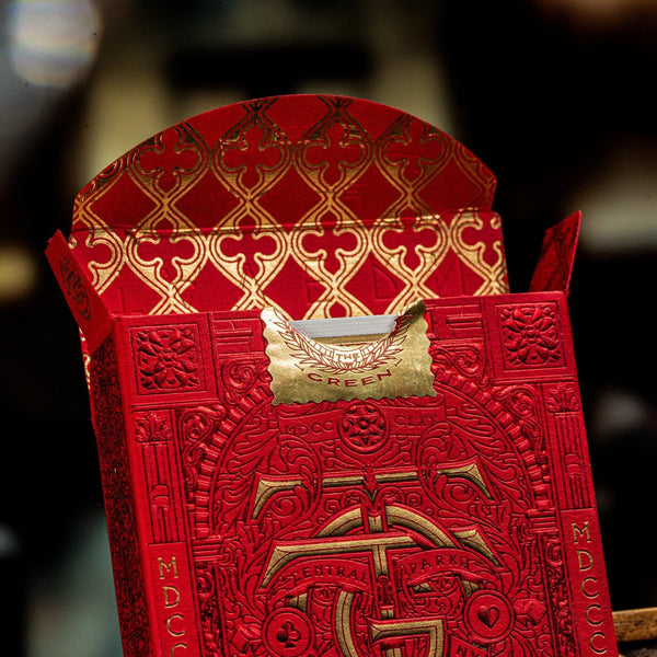 theory11 Tavern on the Green: Red Edition Premium Playing Cards, Poker Size Standard Index