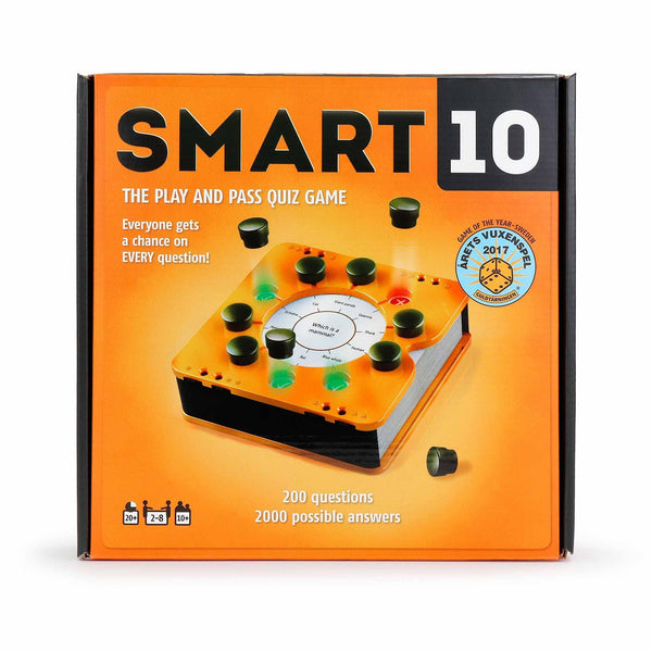 Bananagrams - Smart 10 - The Play and Pass Quiz Game - Perfect Family Friendly Party Trivia Board Game, 2-8 Players Ages 10+