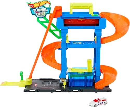 Hot Wheels City Color Shifters Tunnel Twist Car Wash Diecast Playset - Let's Race