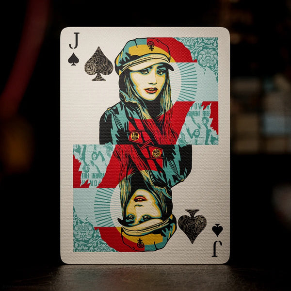 theory11 OBEY Red Edition Premium Playing Cards, Poker Size Standard Index