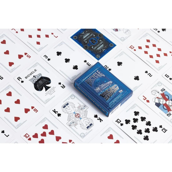 Bicycle Back To The Future Playing Cards, Premium Metallic Foil, Poker Size, Blue