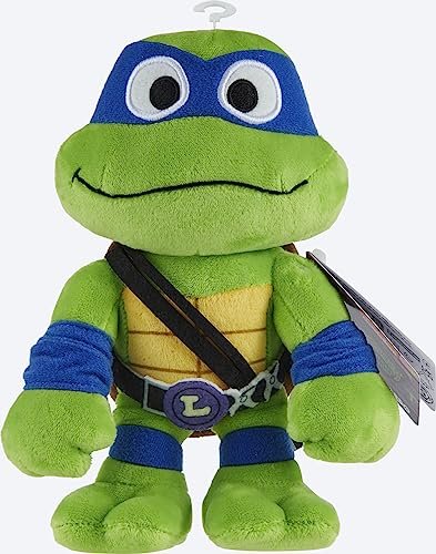 Mattel Teenage Mutant Ninja Turtles Mutant Mayhem Leonardo Plush Toy, 8 Inch Blue Masked Soft Doll of TMNT Movie Character Leader Leo