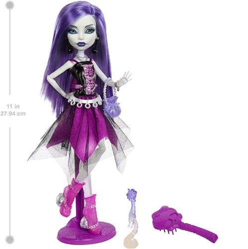 Monster High Booriginal Creeproduction Doll, Spectra Vondergeist Collectible Reproduction with Doll Stand, Diary & Pet Ferret Rhuen, Ages 6+