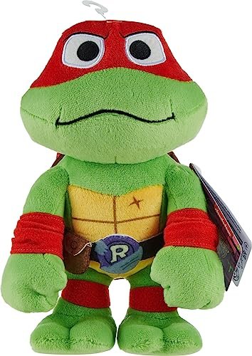 Mattel Teenage Mutant Ninja Turtles: Mutant Mayhem Raphael Plush Toy, 8 Inch Red Masked Soft Doll of TMNT Movie Character Hothead Muscle Fighter Raph