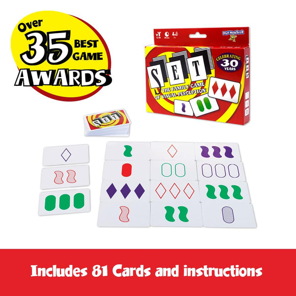 PlayMonster SET Card Game of Visual Perception - Race to Find The Matches, For Ages 8+, 81 Cards, Rules included