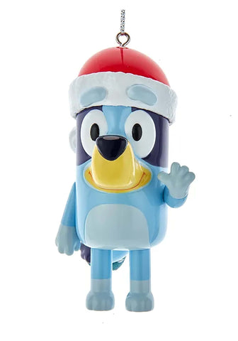 Kurt Adler Bluey with Santa Hat Blow Mold Ornament 3.3 Inch Multicolor BL1221