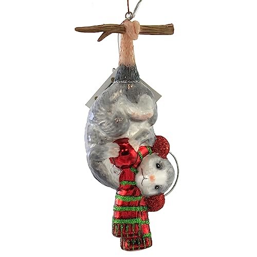 Noble Gems Hanging Christmas Possum Glass Ornament NB1581