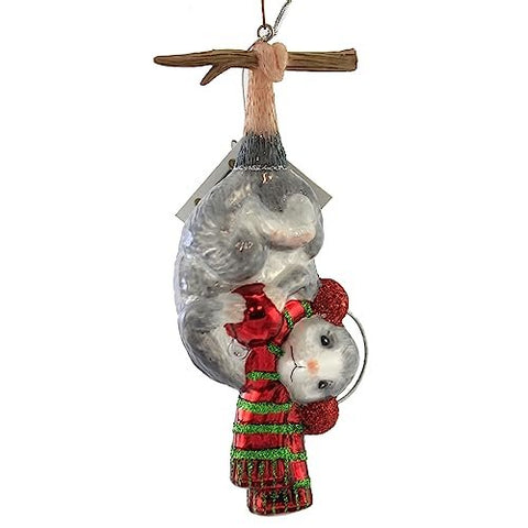 Noble Gems Hanging Christmas Possum Glass Ornament NB1581