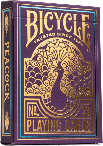 Bicycle Peacock Playing Cards - Purple - Cold Foil Premium Playing Card Deck for Card Games and Magic Tricks - Dazzling Design, Smooth Finish